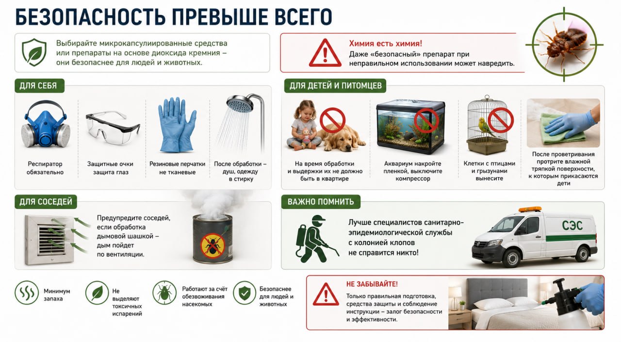 безопасность при обработке от клопов